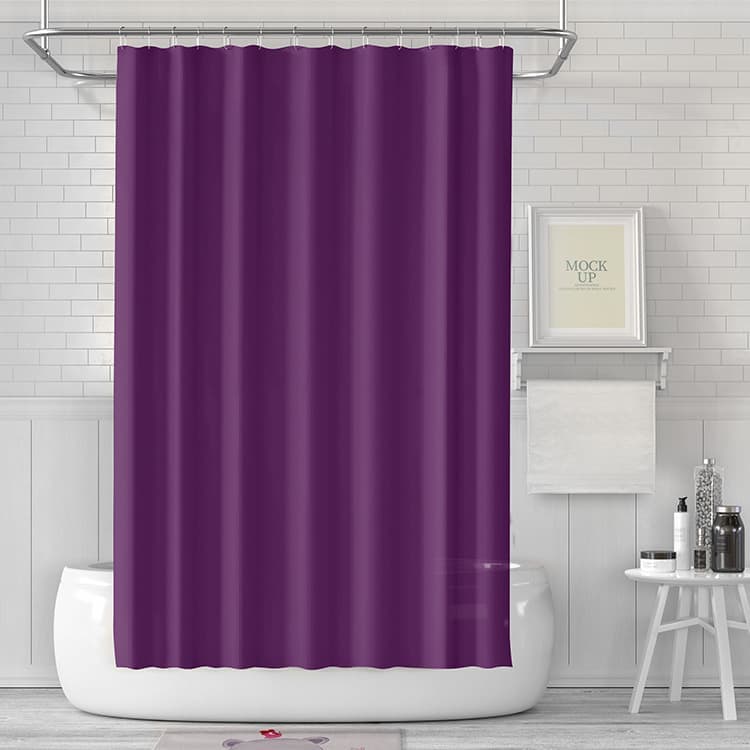 180x180cm Waterproof Shower Curtain, Quick-Drying Mold Resistant for Bathroom and Outdoor Shower, Purple - Image 1