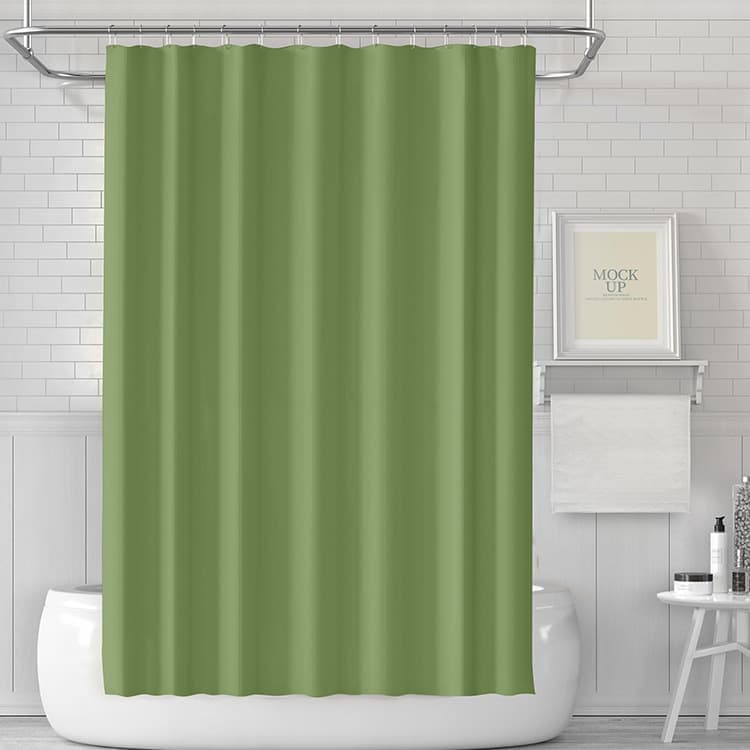 Waterproof Shower Curtain 180x180cm, Mold Resistant Quick-Drying, Light Green, for Outdoor Shower and Bathroom - Image 1