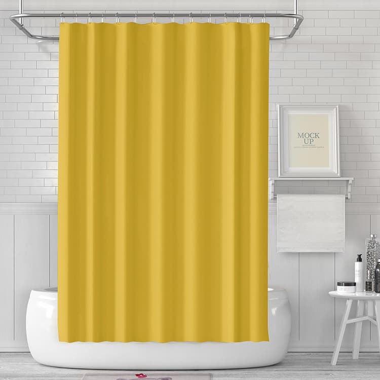 Waterproof Shower Curtain 180x180cm, quick-drying mold resistant for outdoor shower and bathroom, Yellow - Image 1