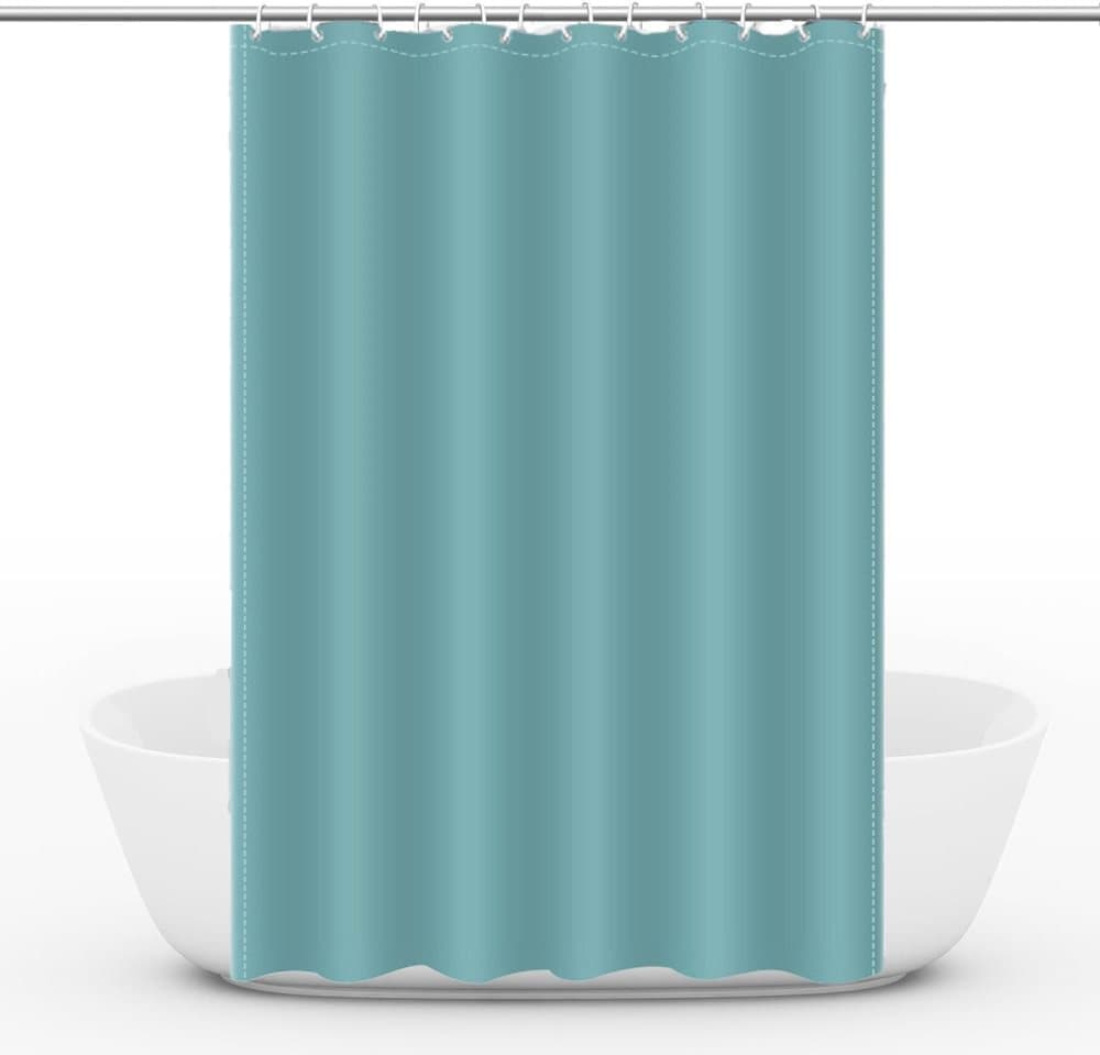 Waterproof Shower Curtain 180x180cm, Light Blue, Quick-Drying Mold Resistant, Compatible with Outdoor Shower and Bathroom - Image 1