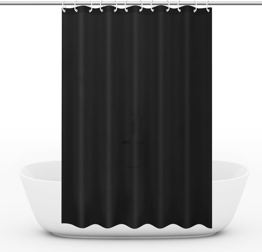 Waterproof Shower Curtain 180x180cm, quick-drying mold resistant, compatible with outdoor shower and bathroom, Black - Image 1