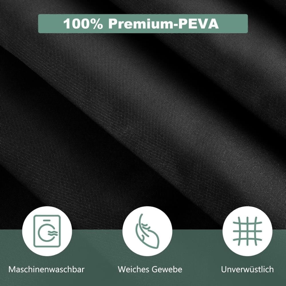 Waterproof Shower Curtain 180x180cm, quick-drying mold resistant, compatible with outdoor shower and bathroom, Black - Image 4