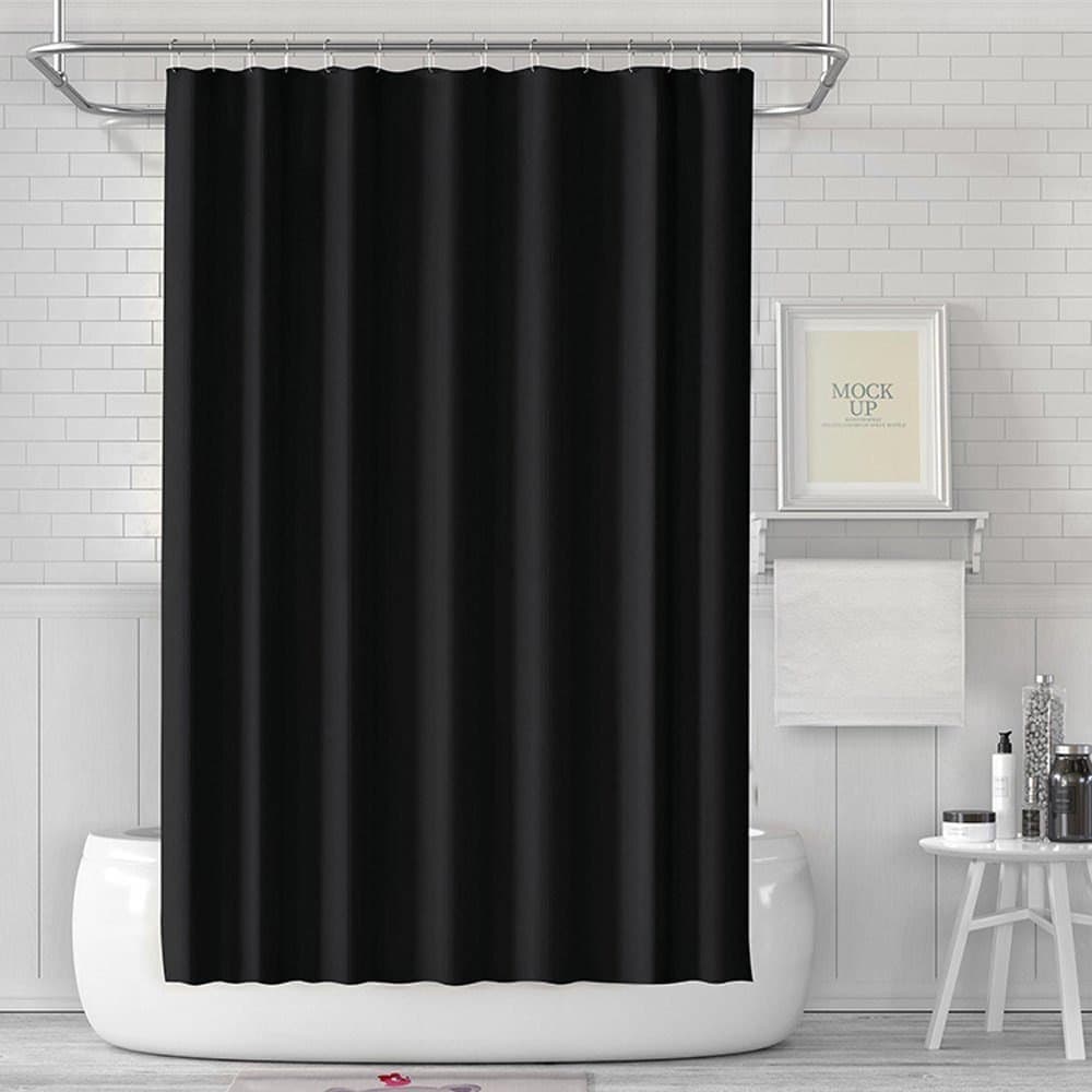Waterproof Shower Curtain 180x180cm, quick-drying mold resistant, compatible with outdoor shower and bathroom, Black - Image 6