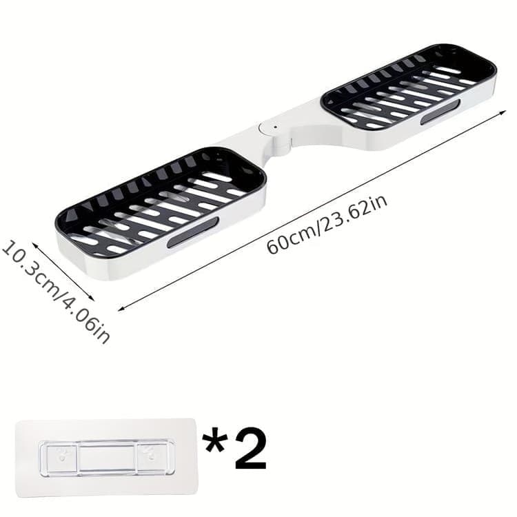 Rotatable Shower Shelf Self-Adhesive Bathroom Storage Shelf in Gray or White - Image 3