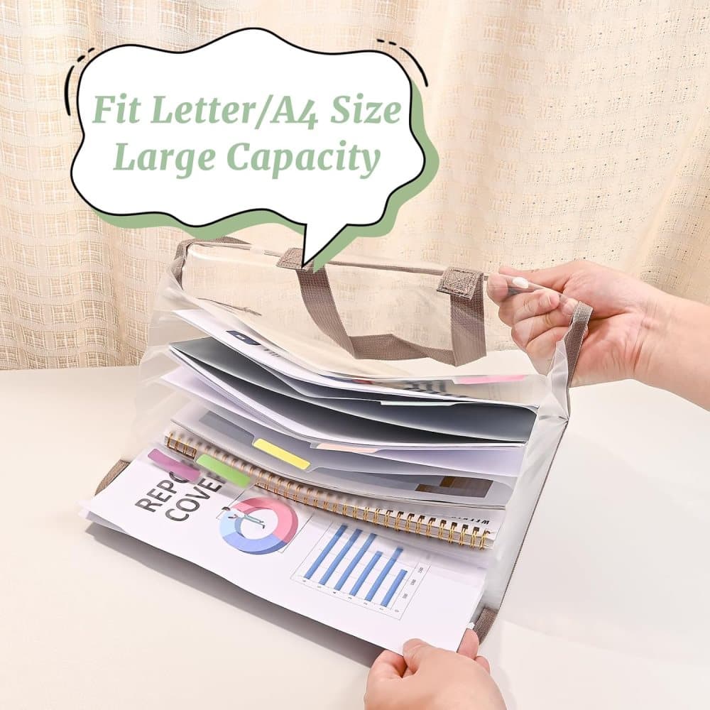 13 Compartments A4 Document Folder, Blue, Waterproof with Snaps, for School and Home, Compatible with Office Supplies, A4 Size - Image 8
