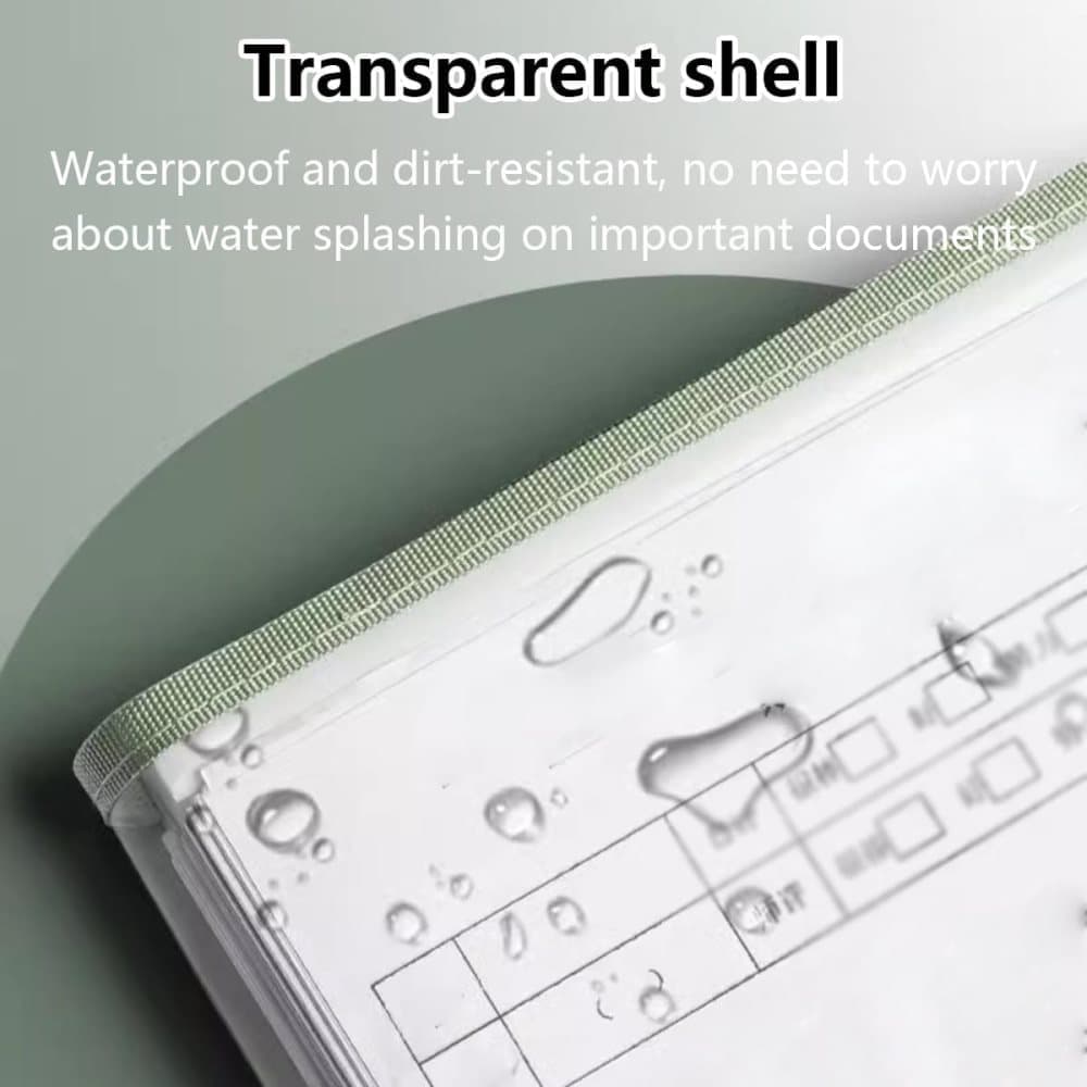 13 Compartments A4 Document Folder, Transparent Waterproof with Snaps, Light Brown, Compatible with Office Supplies - Image 5