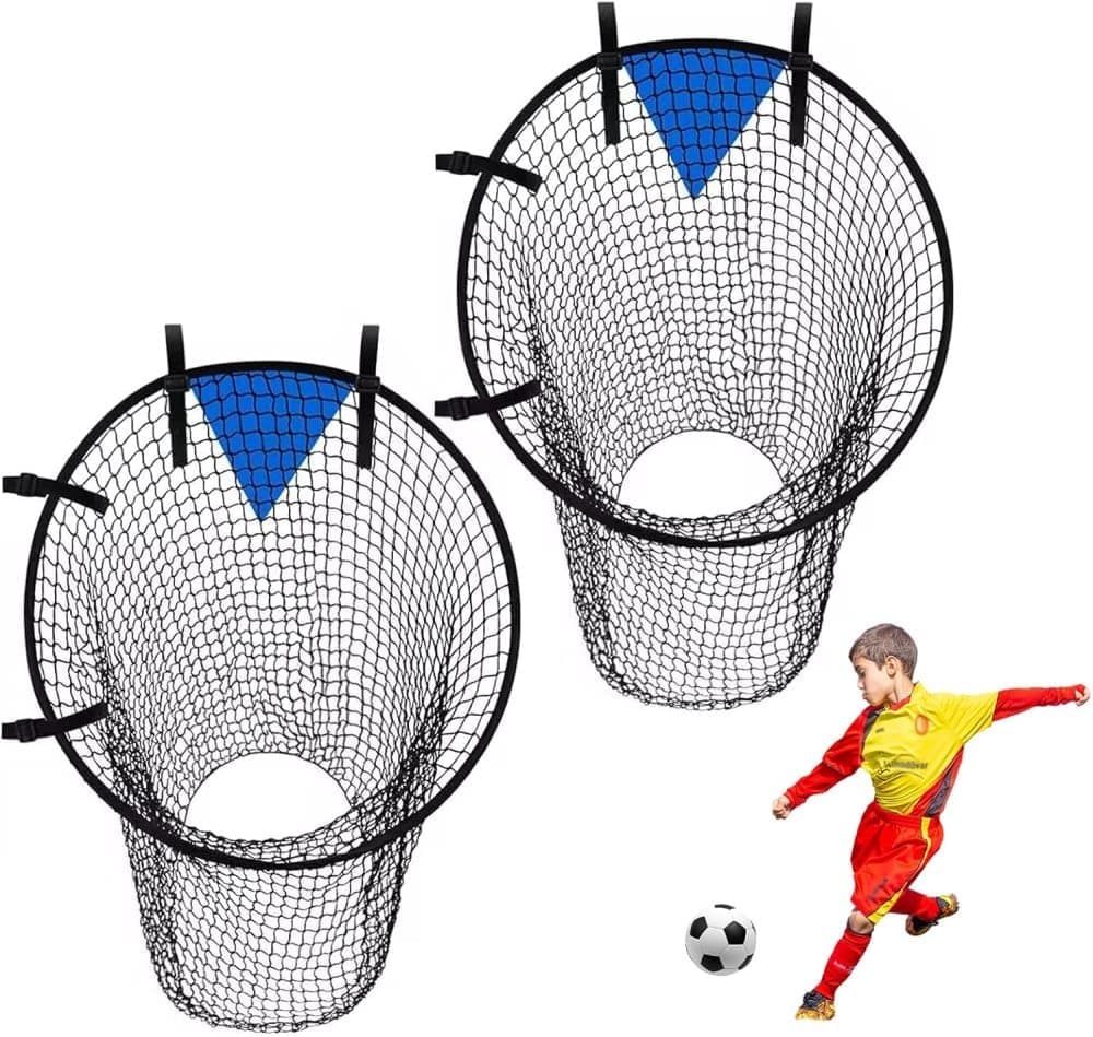 2-Pack Black Soccer Goal Net for Shooting Training, Portable Foldable, for Backyard and Park, 6x4ft - Image 1