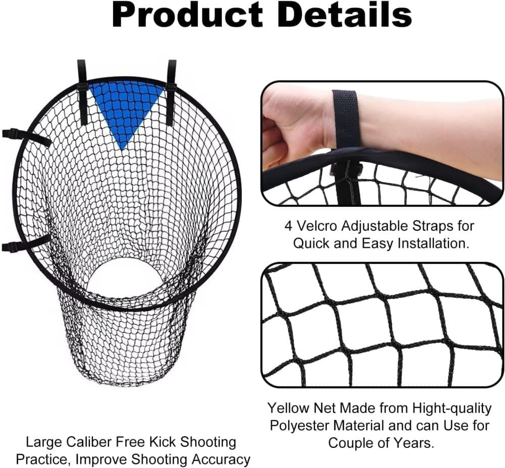 2-Pack Black Soccer Goal Net for Shooting Training, Portable Foldable, for Backyard and Park, 6x4ft - Image 3