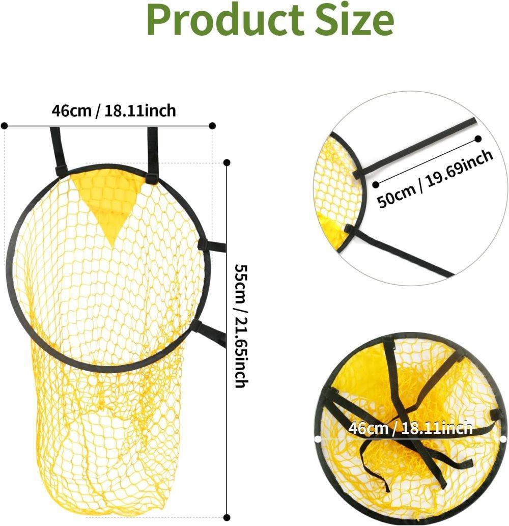 2-Pack Soccer Goal Net for Shooting Training, Portable Foldable, 6x4ft, Yellow - Image 3