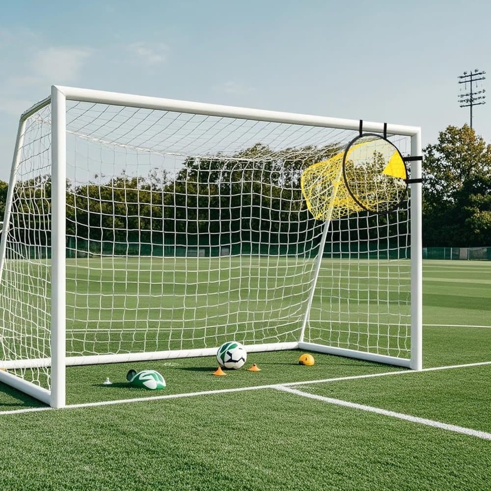 2-Pack Soccer Goal Net for Shooting Training, Portable Foldable, 6x4ft, Yellow - Image 4