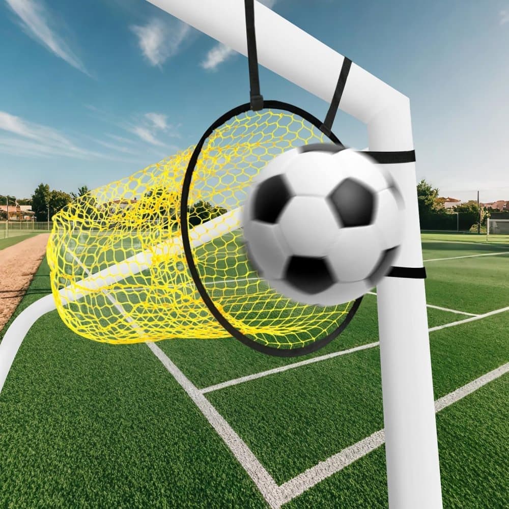 2-Pack Soccer Goal Net for Shooting Training, Portable Foldable, 6x4ft, Yellow - Image 5
