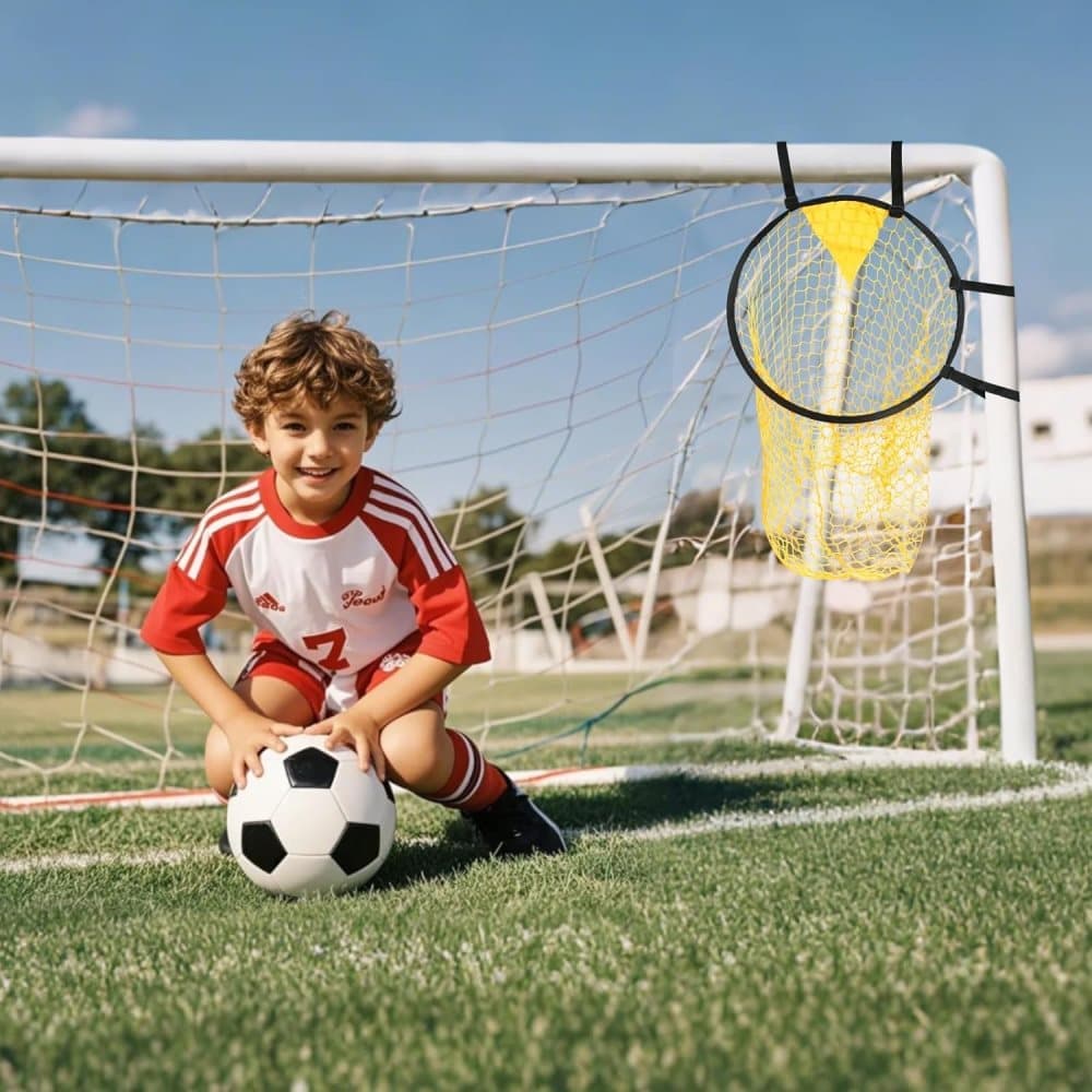 2-Pack Soccer Goal Net for Shooting Training, Portable Foldable, 6x4ft, Yellow - Image 6