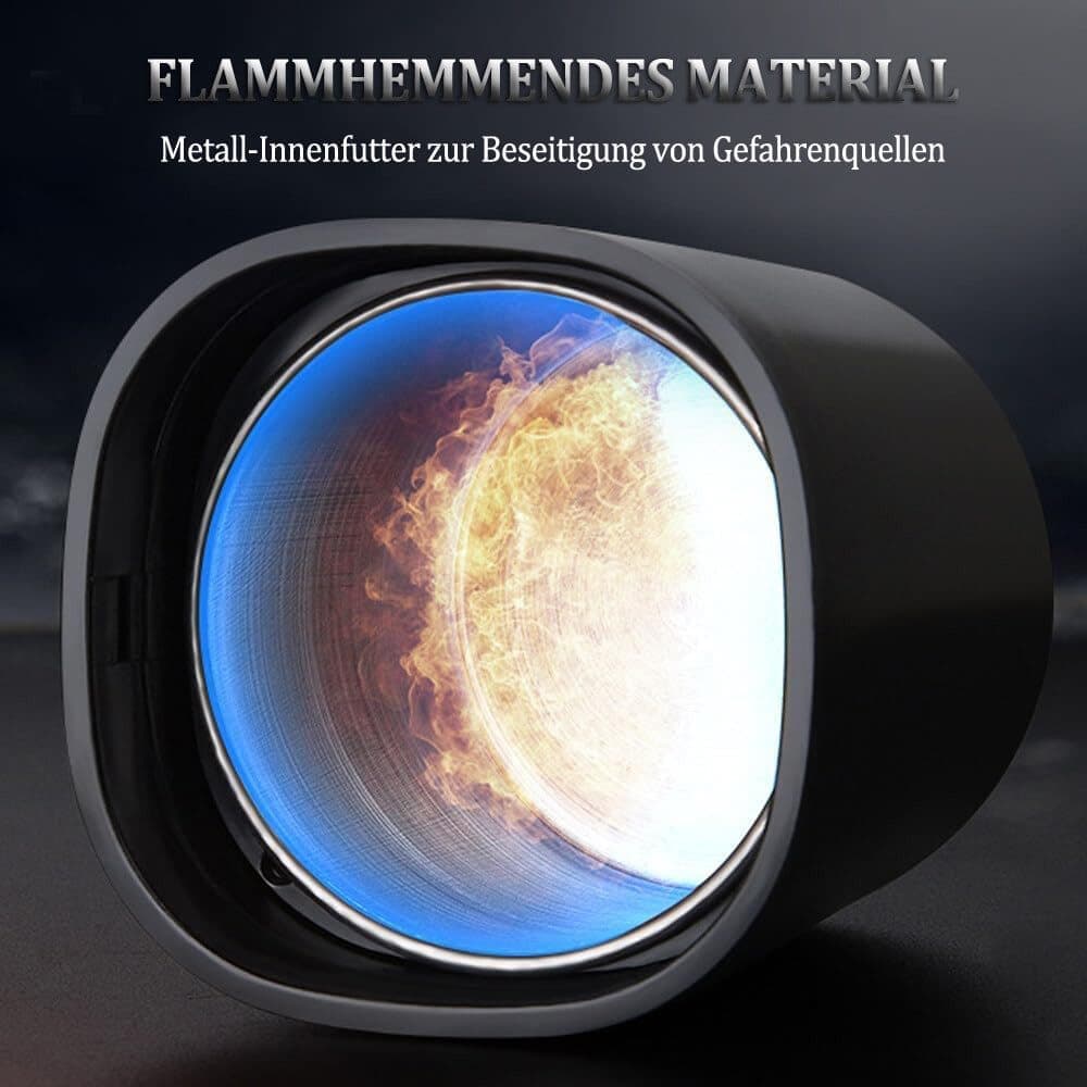 Portable Car Ashtray with Lid, Odorless Automatic Extinguishing & LED Light, Silver - Image 6