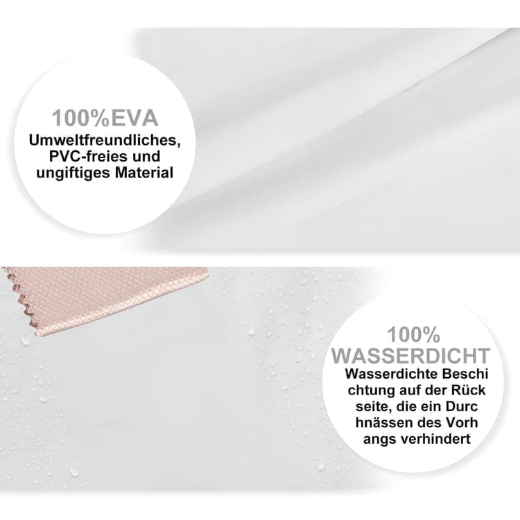 12 Hooks Solid Color Waterproof Shower Curtain for Bathroom, 180x180 cm, Mildew Resistant PEVA, Light Yellow - Image 5