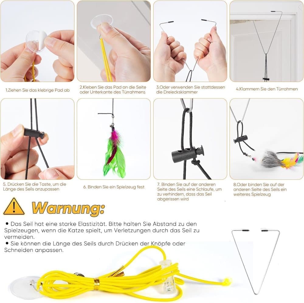 17 Pieces Cat Toy, Interactive Self-Feeding Fishing Toy with Suction Cup - Image 7