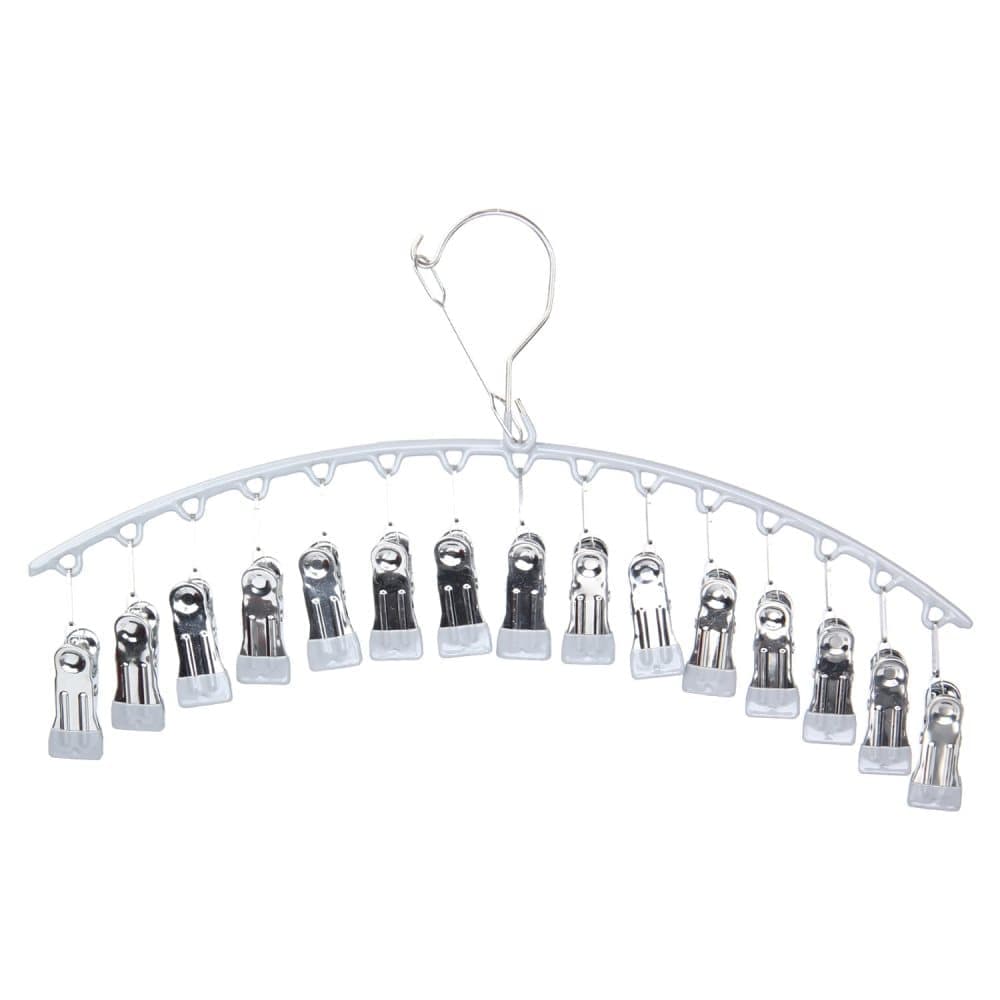 2-Pack Metal Windproof Trouser Skirt Hanger with 15 Clips - Image 2