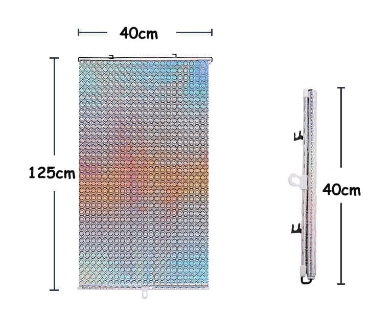 Removable Blackout Curtain with Suction Cups, Telescopic Portable Roller Blind for Windows and Car Sunshade, Black, 40×125cm - Image 8