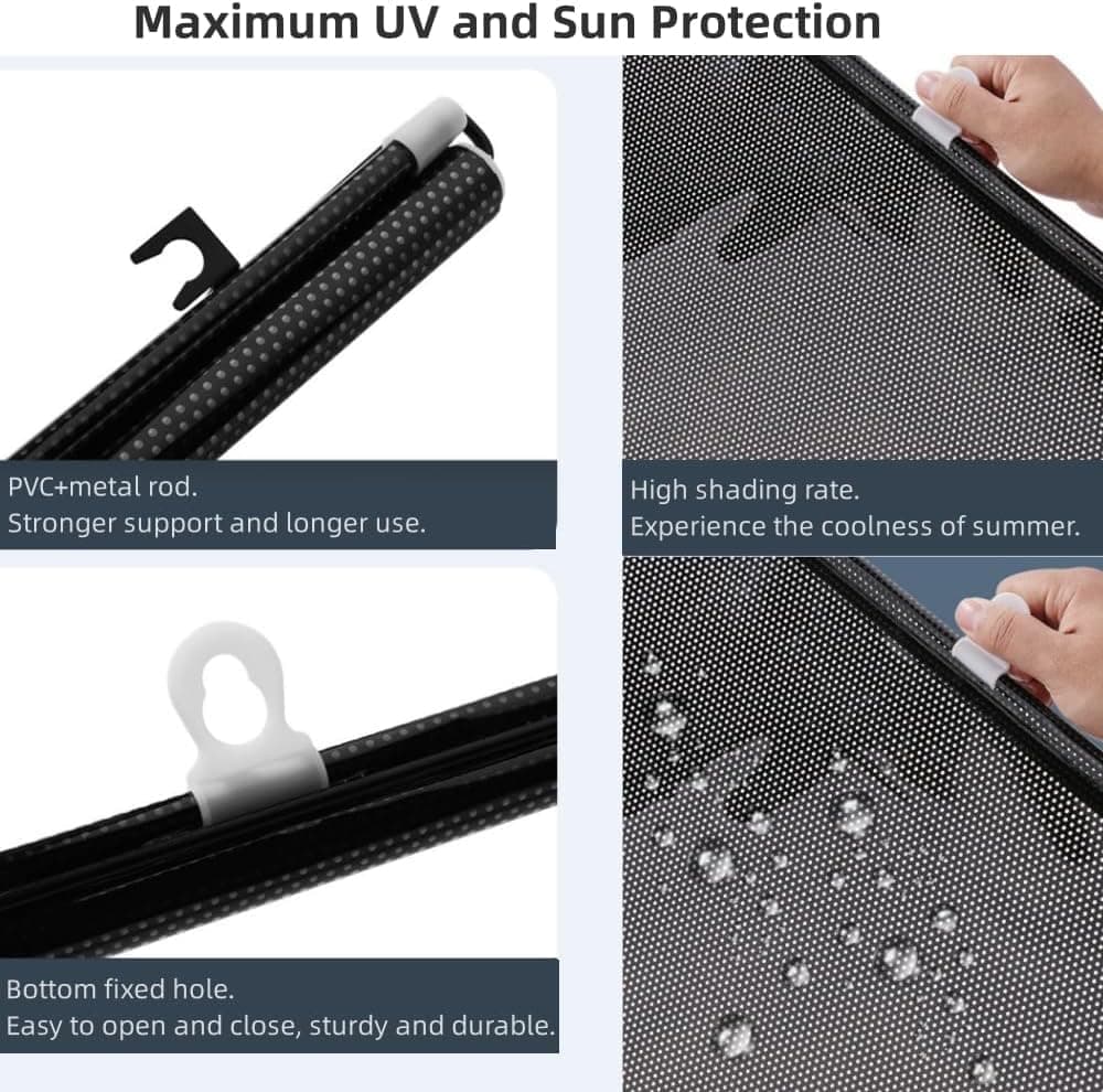 Blackout Curtain with Suction Cups, Removable Window and Car Sunshade, Telescopic Portable Roller Blind, Black, 50×125cm - Image 7
