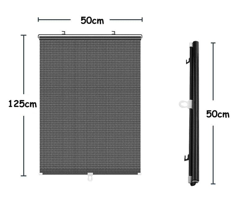 Blackout Curtain with Suction Cups, Removable Window and Car Sunshade, Telescopic Portable Roller Blind, Black, 50×125cm - Image 8