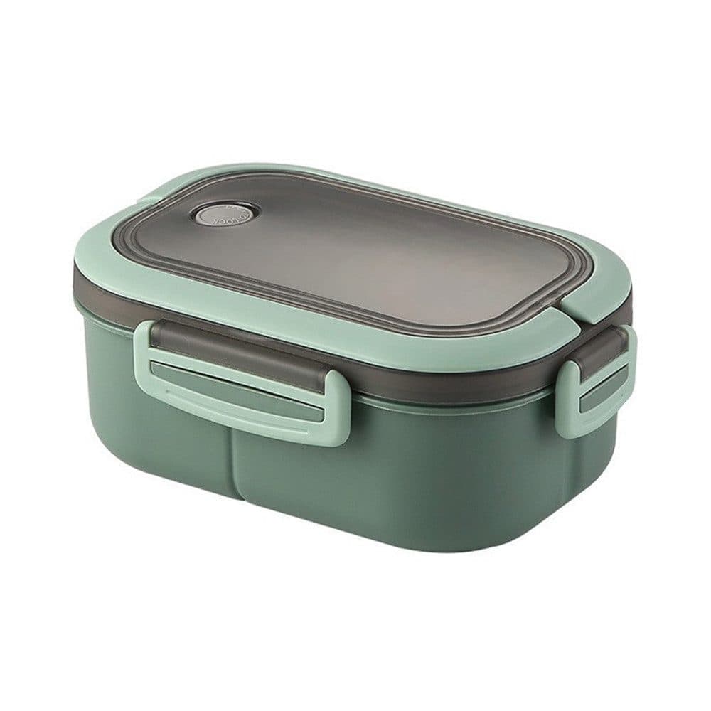 Children and Adults Lunch Box with Compartments, 14.5x21x8 cm, Green, Practical and Reusable - Image 1