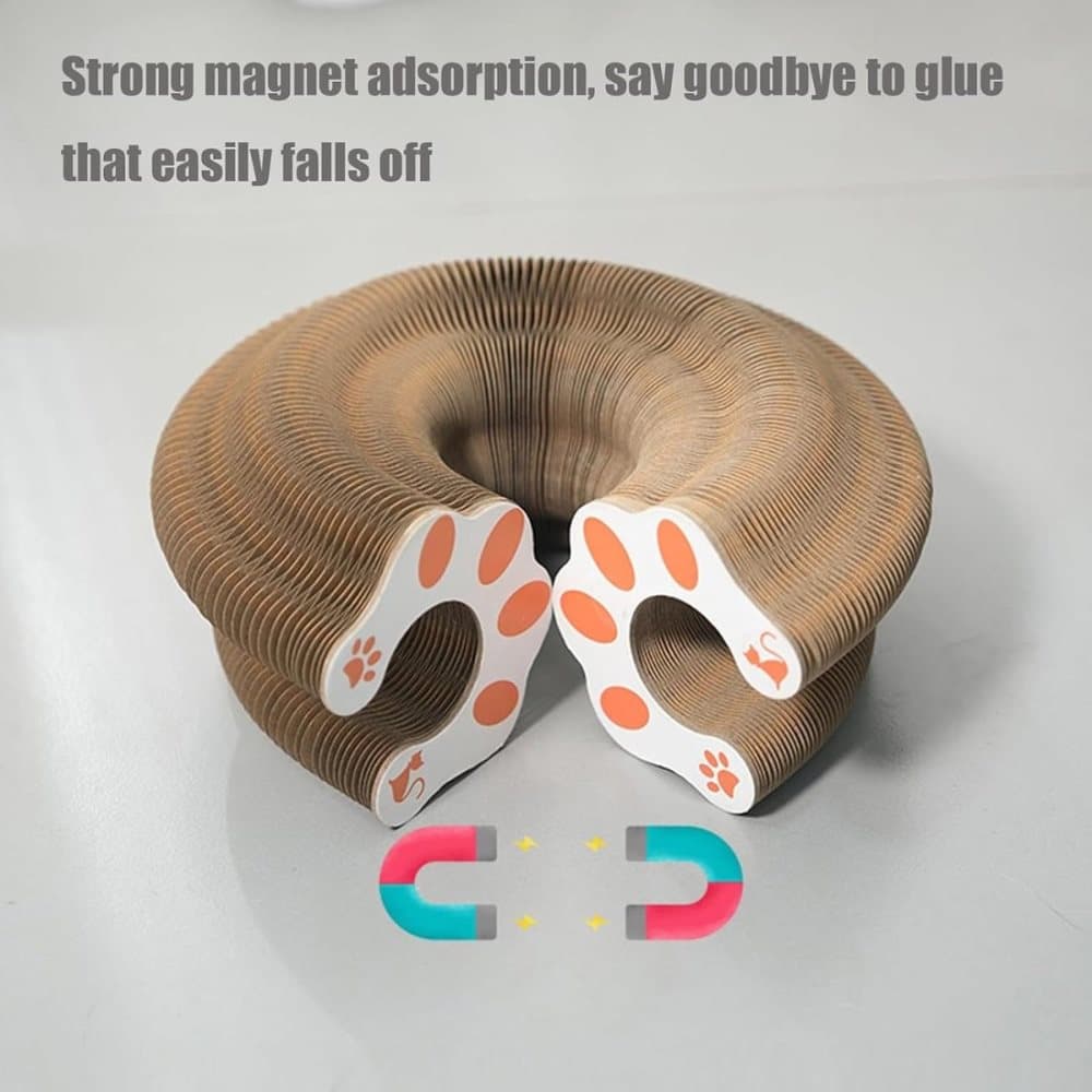 2-in-1 Cat Scratching Mat with Ball and Bell, Interactive Cat Toy, Magnetic Design, Compatible with All Cats, 40x30cm - Image 3