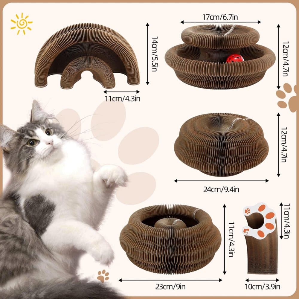 2-in-1 Cat Scratching Mat with Ball and Bell, Interactive Cat Toy, Magnetic Design, Compatible with All Cats, 40x30cm - Image 4