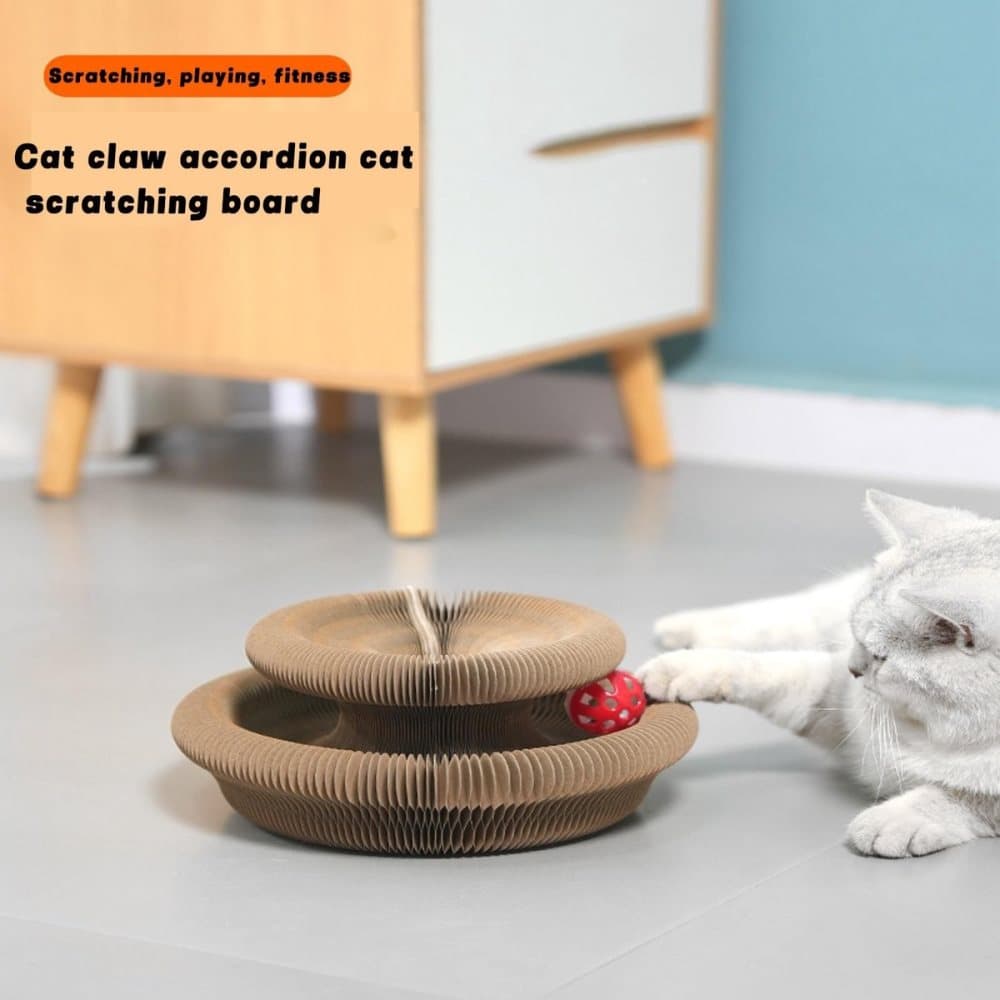 2-in-1 Cat Scratching Mat with Ball and Bell, Interactive Cat Toy, Magnetic Design, Compatible with All Cats, 40x30cm - Image 5
