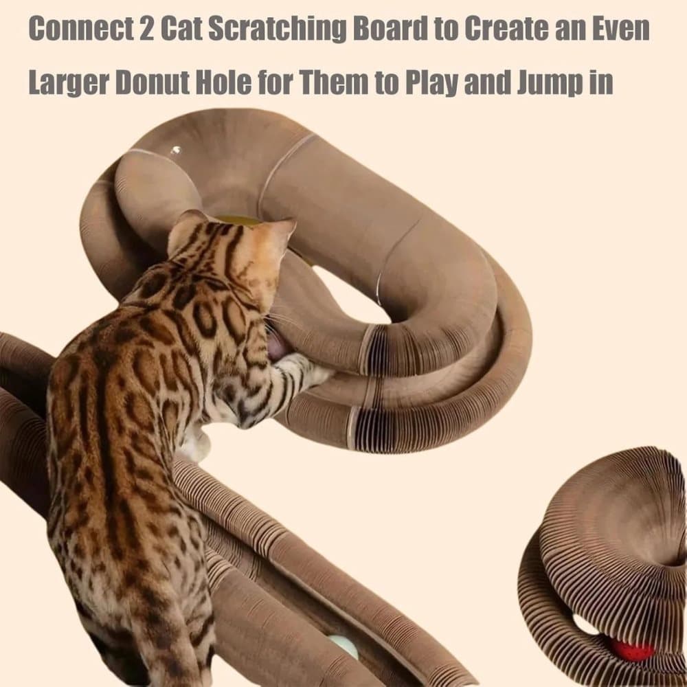 2-in-1 Cat Scratching Mat with Ball and Bell, Interactive Cat Toy, Magnetic Design, Compatible with All Cats, 40x30cm - Image 6