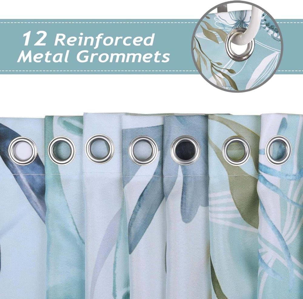 Waterproof Polyester Shower Curtain with Sea Turtle and Dolphin Motif, Mildew Resistant, Dark Blue, 180x200 cm - Image 2