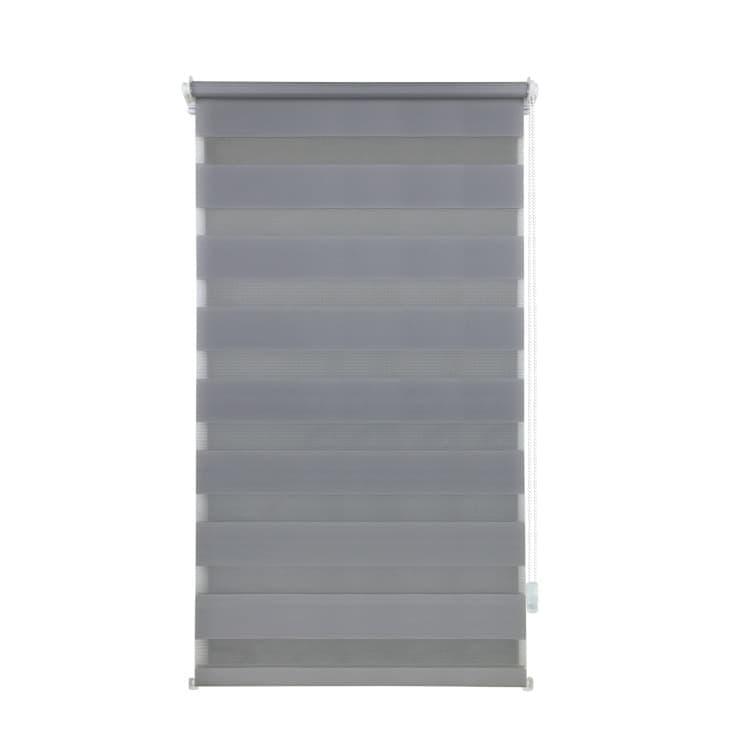40×150CM Blackout Sun Protection Roller Blind, Blackout Zebra Blind Without Drilling, Gray - Image 1