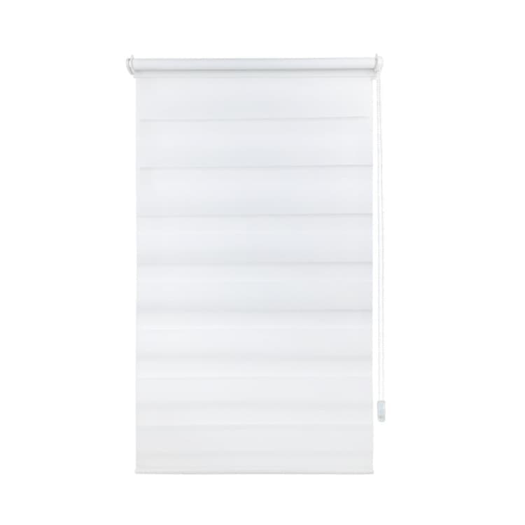 40×150CM Sun Protection Roller Blind Blackout Zebra Blind Without Drilling, White - Image 1
