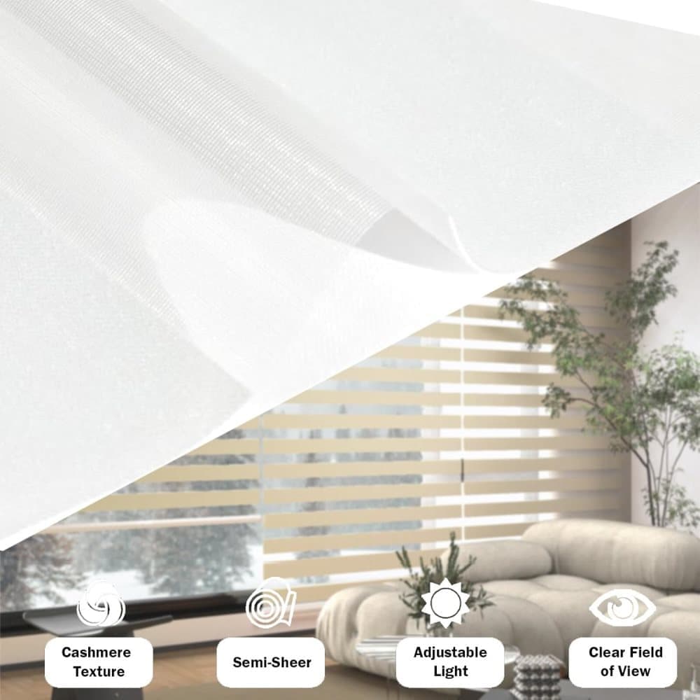1 PC Zebra Blackout Roller Blind Sun Protection No Drill, 50×150CM, White - Image 3
