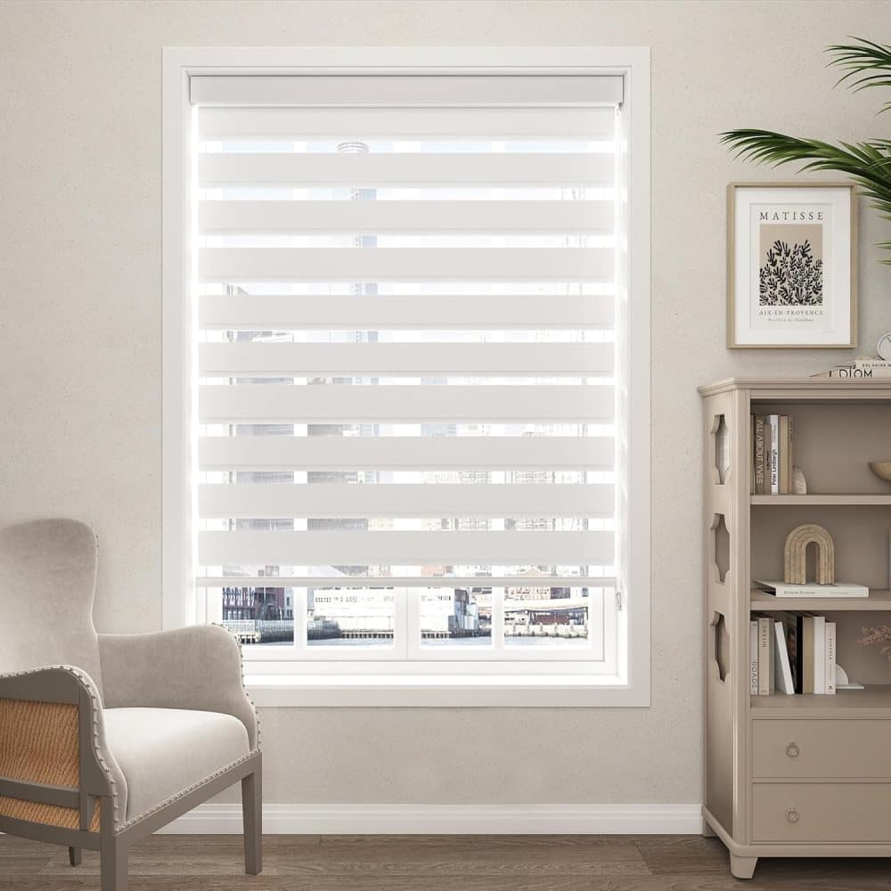 1 PC Zebra Blackout Roller Blind Sun Protection No Drill, 50×150CM, White - Image 4