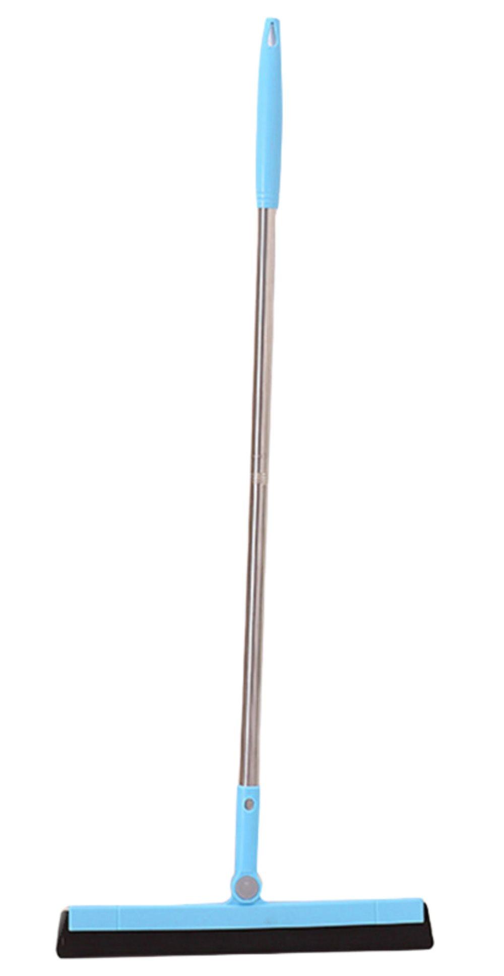95 cm Water Scraper with Telescopic Handle, Rotatable for Wet and Dry Use, Compatible with Floors, Tiles, Windows and Showers, Blue - Image 1