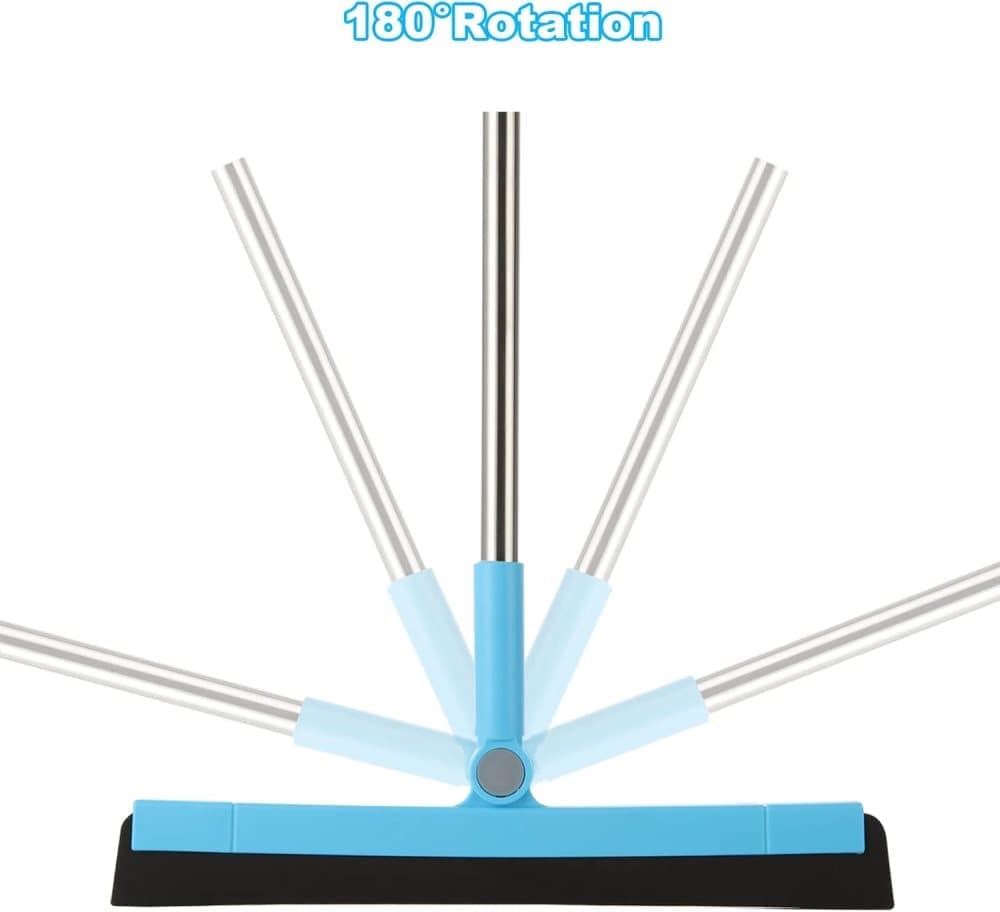 95 cm Water Scraper with Telescopic Handle, Rotatable for Wet and Dry Use, Compatible with Floors, Tiles, Windows and Showers, Blue - Image 4