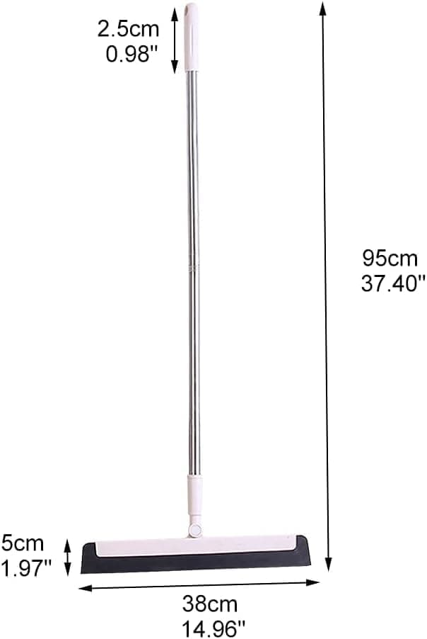 95 cm Floor Scraper with Telescopic Handle, Rotatable for Wet and Dry Use, Compatible with Floors Tiles Windows and Showers, Beige - Image 2