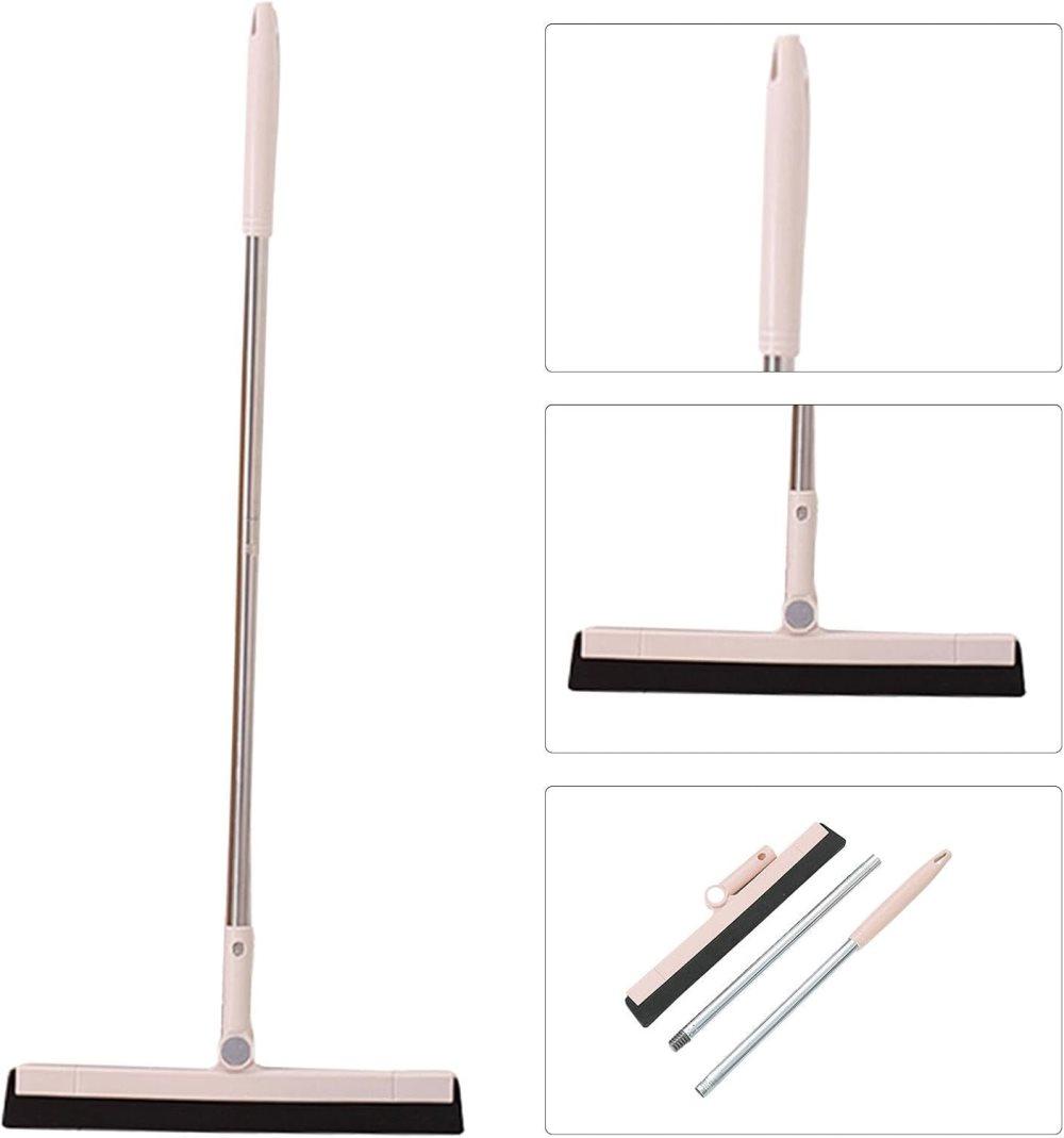 95 cm Floor Scraper with Telescopic Handle, Rotatable for Wet and Dry Use, Compatible with Floors Tiles Windows and Showers, Beige - Image 5