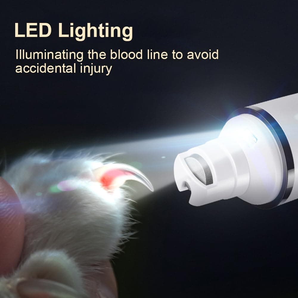 2-in-1 Electric Nail Clippers for Dogs and Cats, Pet Nail Trimmer with LED Light and Low Noise, Compatible with All Breeds, SZ2 - Image 4