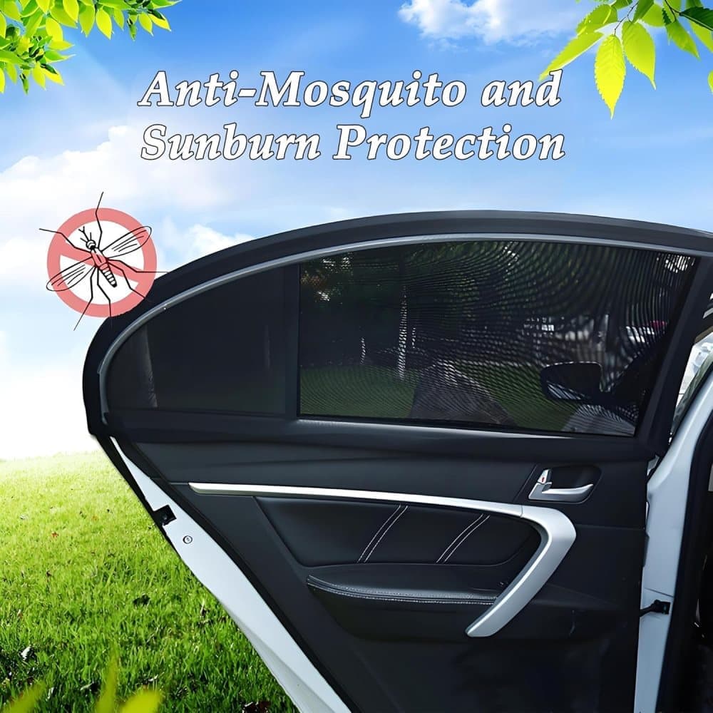 2-Pack Car Sunshade Mosquito Net, Compatible with Most Cars, Attached Over Door - Image 6