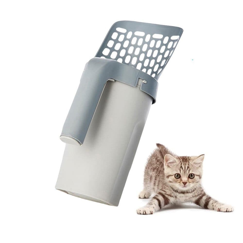 2-in-1 Litter Box Scoop with Holder and Waste Bags, Non-Slip Durable Pet Cleaning Tool - Image 1