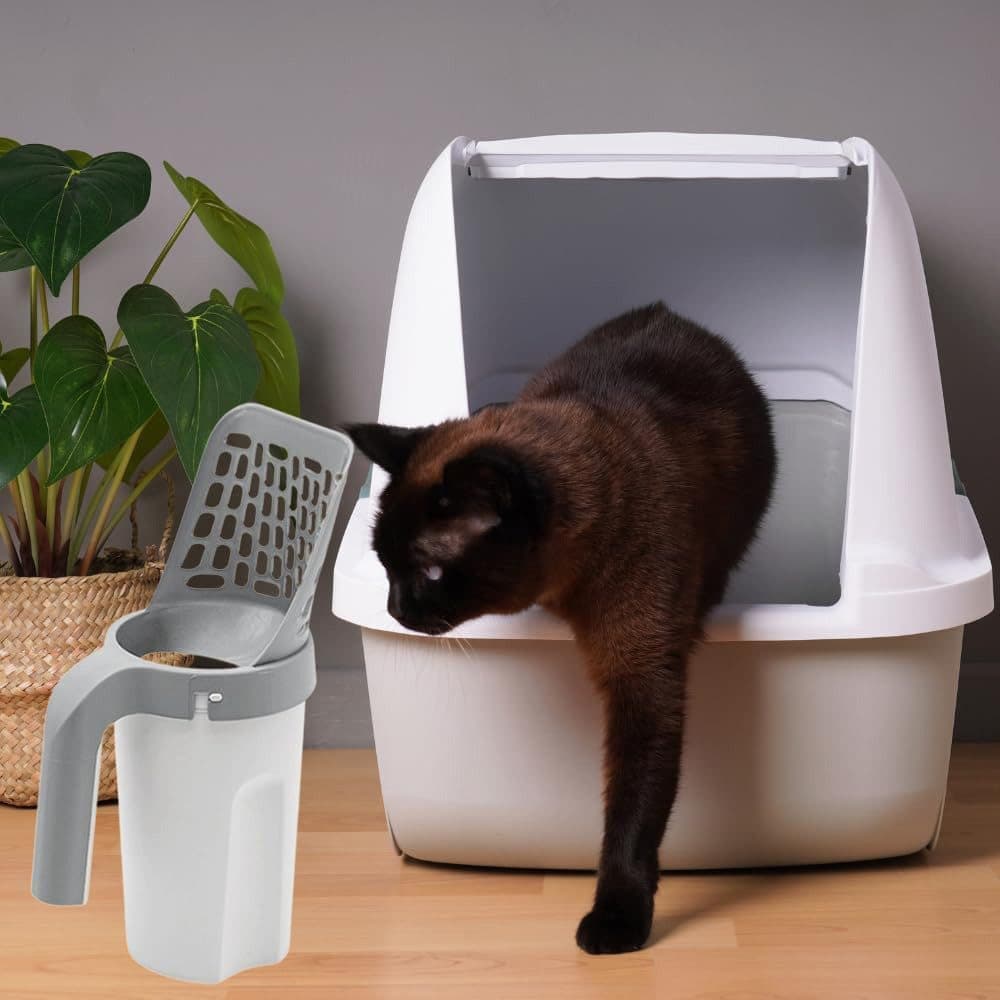 2-in-1 Litter Box Scoop with Holder and Waste Bags, Non-Slip Durable Pet Cleaning Tool - Image 2