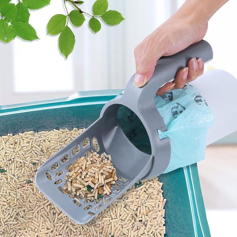 2-in-1 Litter Box Scoop with Holder and Waste Bags, Non-Slip Durable Pet Cleaning Tool - Image 5