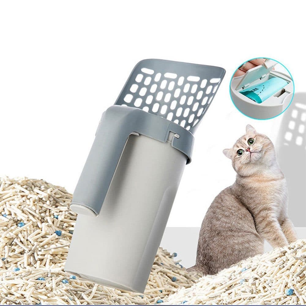 2-in-1 Litter Box Scoop with Holder and Waste Bags, Non-Slip Durable Pet Cleaning Tool - Image 7