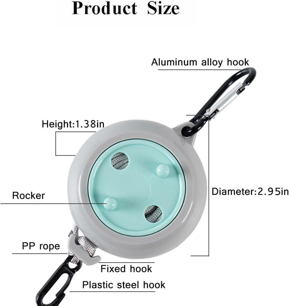 10m Portable Retractable Clothesline, Blue, for Indoors and Outdoors, Travel, Camping, Hotels, Gardens - Image 3
