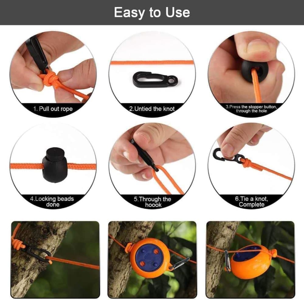 10m Portable Retractable Clothesline, Blue, for Indoors and Outdoors, Travel, Camping, Hotels, Gardens - Image 5