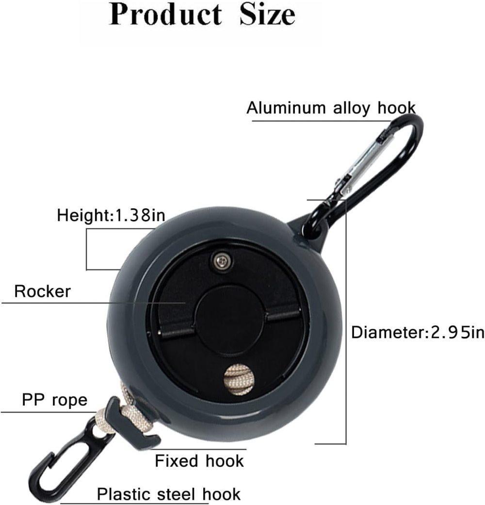 10m Retractable Clothesline, Portable for Indoors and Outdoors, Travel Camping Hotels Gardens, Black - Image 3