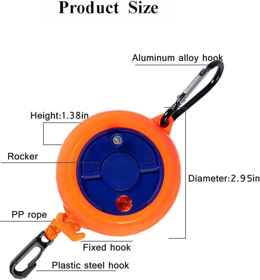 10m Retractable Clothesline Portable for Indoors Outdoors Travel Camping Hotels Gardens, 10m Orange - Image 2