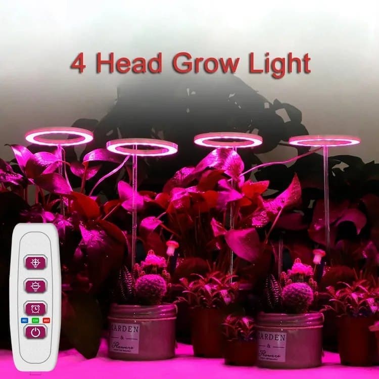 2 pcs USB LED Grow Light 4000K Full Spectrum Plant Lighting with Timer Adjustable, Pink - Image 3