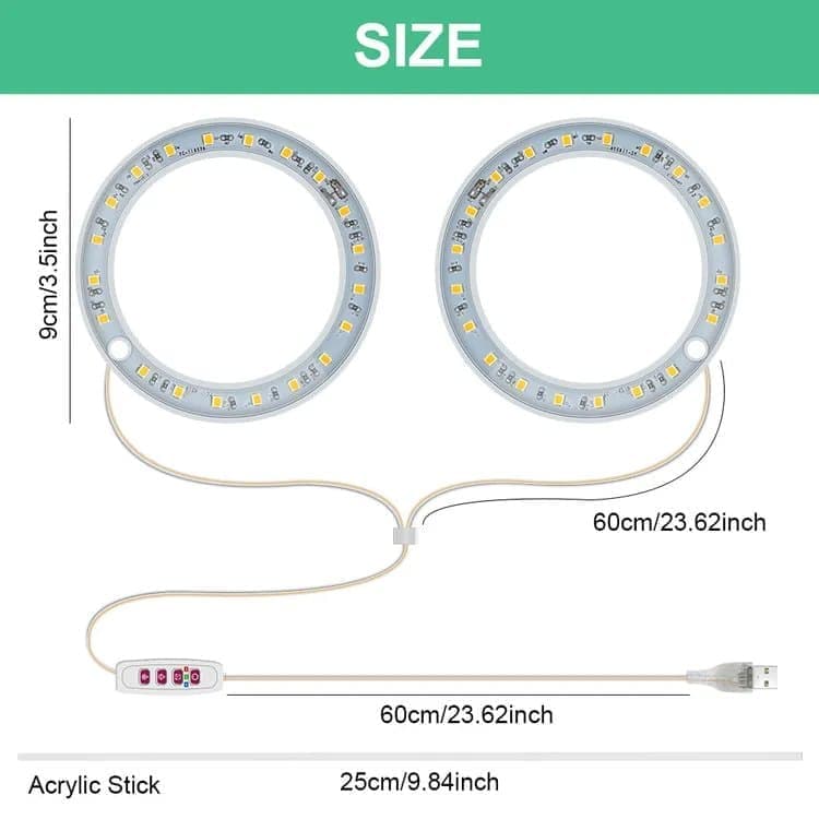 2 pcs USB LED Grow Light 4000K Full Spectrum Plant Lighting with Timer Adjustable, Pink - Image 6