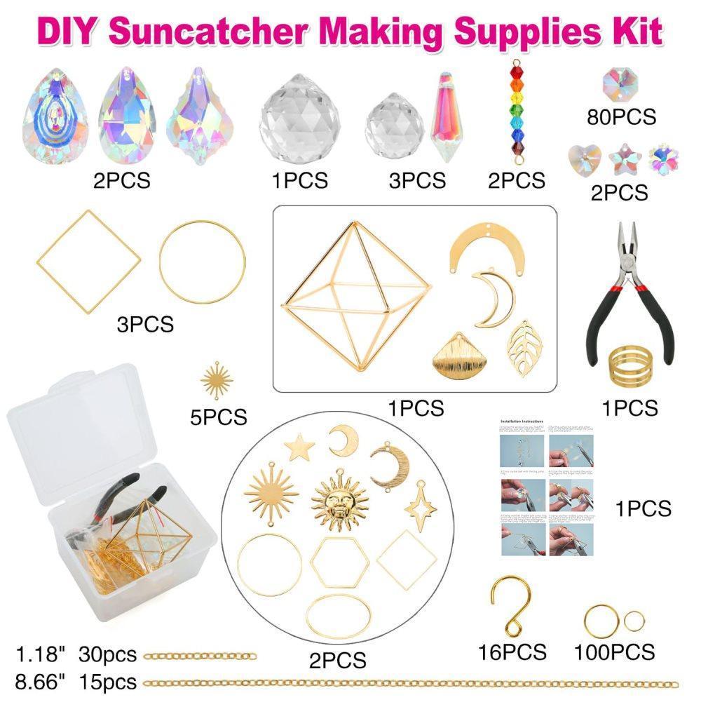 400 DIY Wind Chimes & Dream Catchers, Suncatcher Crystal Crafts for Window and Garden Decor, 400 pieces - Image 2